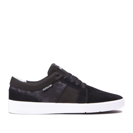 Supra Ineto Mens Low Tops Shoes Black UK 25CAO